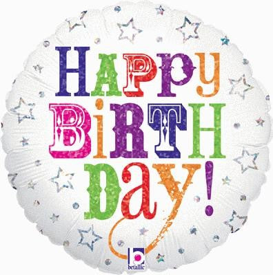 Holographic Birthday Greetings Balloon