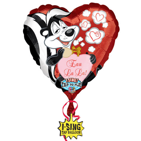 Big Pepe Skunk "Eau La La" Lovestruck Helium Mylar Balloon 28"