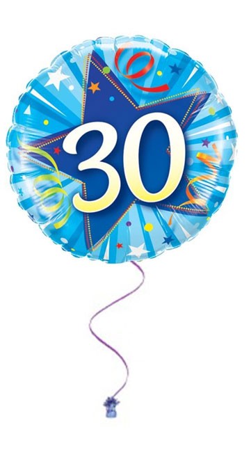 Blue 30th Birthday Foil