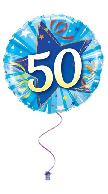 Blue 50th Birthday Foil
