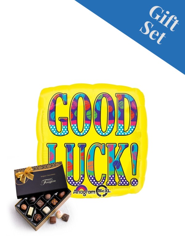 Bold Yellow Good Luck Square Foil