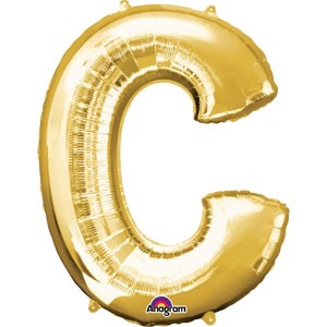Letter C Gold SuperShape Balloon