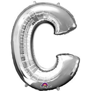 Letter C Silver SuperShape Balloon