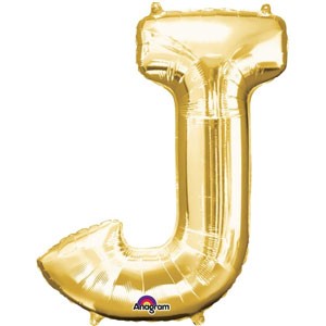 Letter J Gold SuperShape Balloon