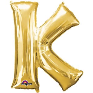 Letter K Gold SuperShape Balloon