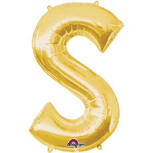 Letter S Gold SuperShape Balloon