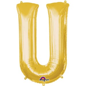 Letter U Gold SuperShape Balloon