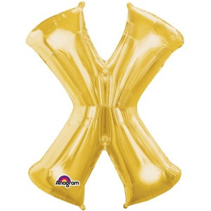 Letter X Gold SuperShape Balloon