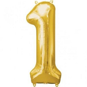 Number 1 Gold Large Shape Balloon