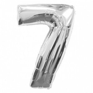 Number 7 Silver Large Shape Balloon