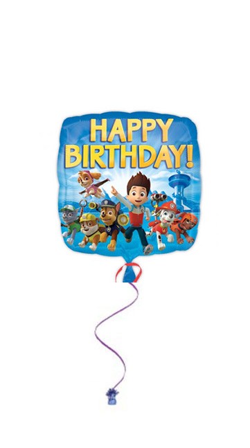 Paw Patrol Happy Birthday Square Balloon 18in