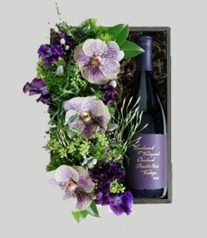 Vanda Orchid Flower Crate With Wine